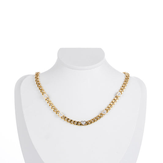 Collana cuore strass micro