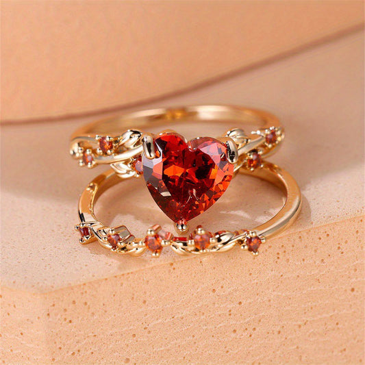Anello cuore zircone da donna con diamante