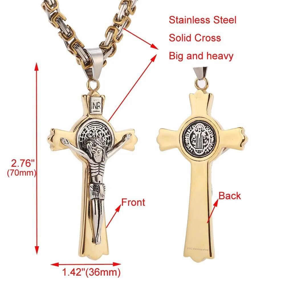 Collana con ciondolo croce acciaio inox