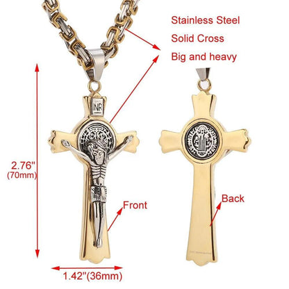 Collana con ciondolo croce acciaio inox