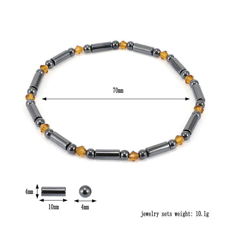 Cavigliera magnetica perle ovali