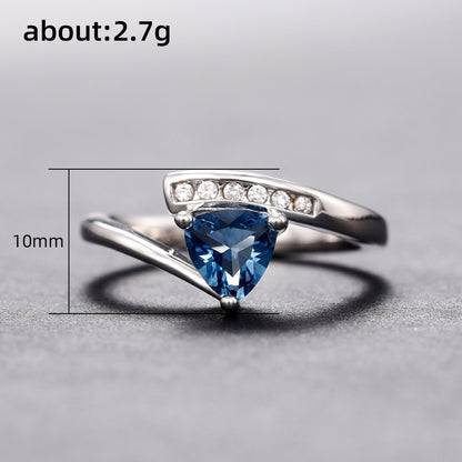 Anello zircone blu nero