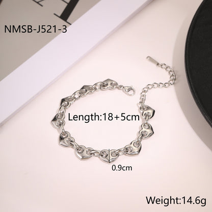 Bracciale cuore traforato resistente