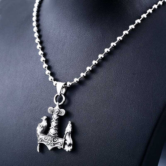 Collana lupo acciaio