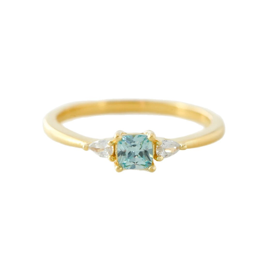 Anello quadrato argento zirconi
