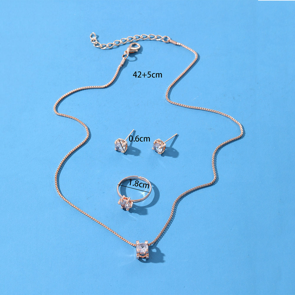 Set collana e orecchini geometrico diamante