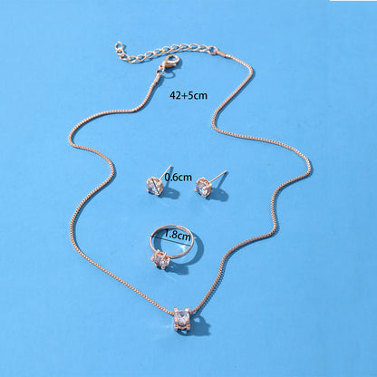 Set collana e orecchini geometrico diamante