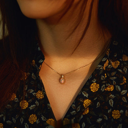 Collana pendente ali opale