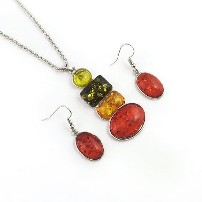 Set collana ambra e orecchini
