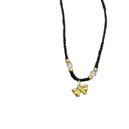 Collana fiocco intrecciata oro