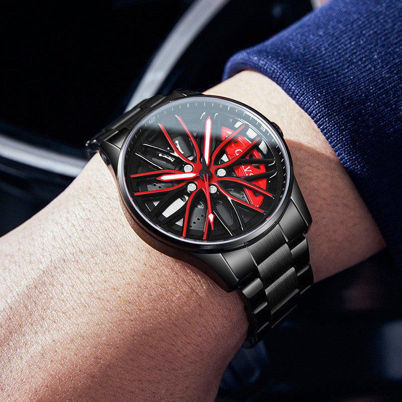 Orologio uomo traforato luminoso al quarzo