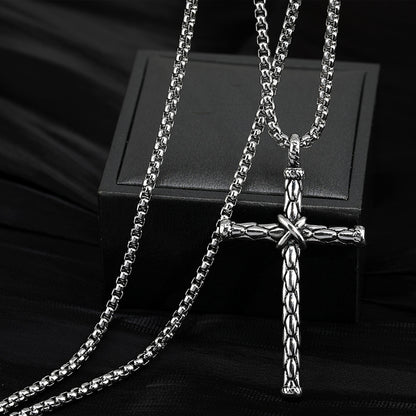 Collana titanio croce portafortuna