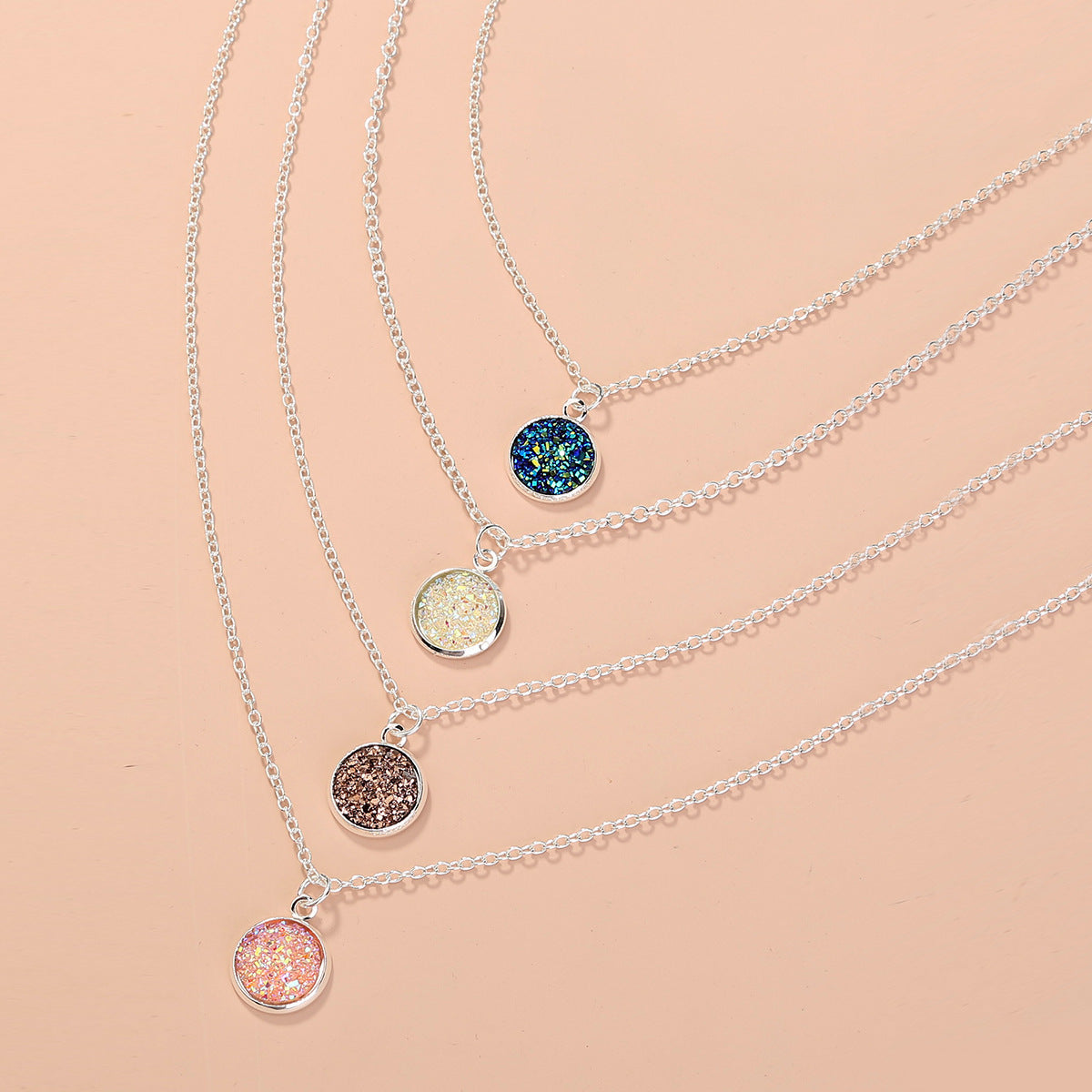 Collana resina cristallo multicolore