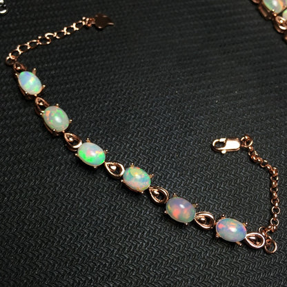 Bracciale argento e opale naturale