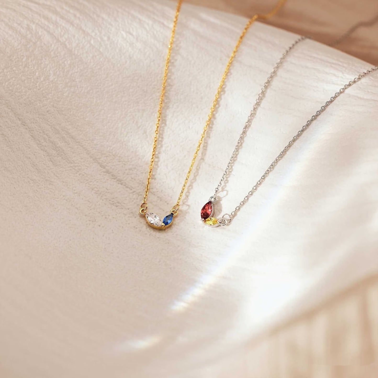 Collana cuore zircone acciaio titanio con pietra natale