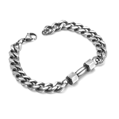 Bracciale titanio e acciaio da uomo manubrio