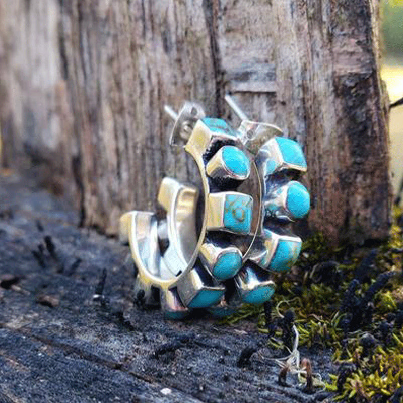 Orecchini boho turchese