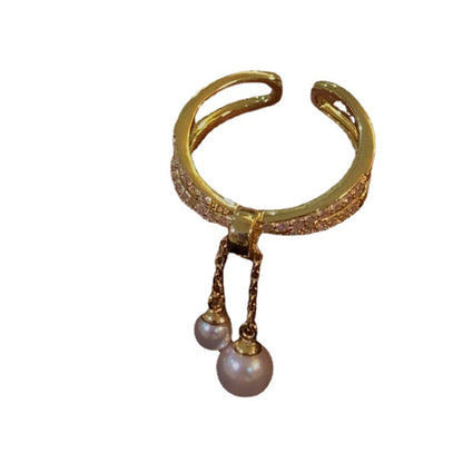 Anello perla barocca doppio strato