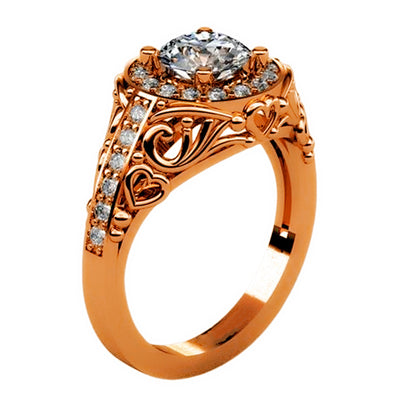 Anello zirconi placcato oro con cuore