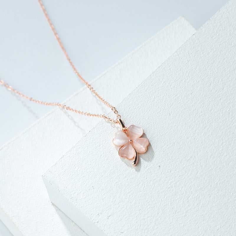 Collana Quadrifoglio Opale