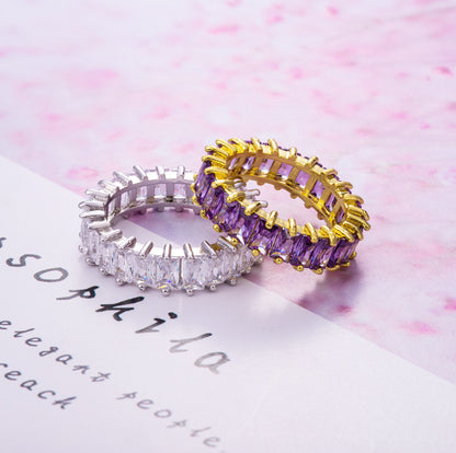Anello hip hop diamantato in ottone