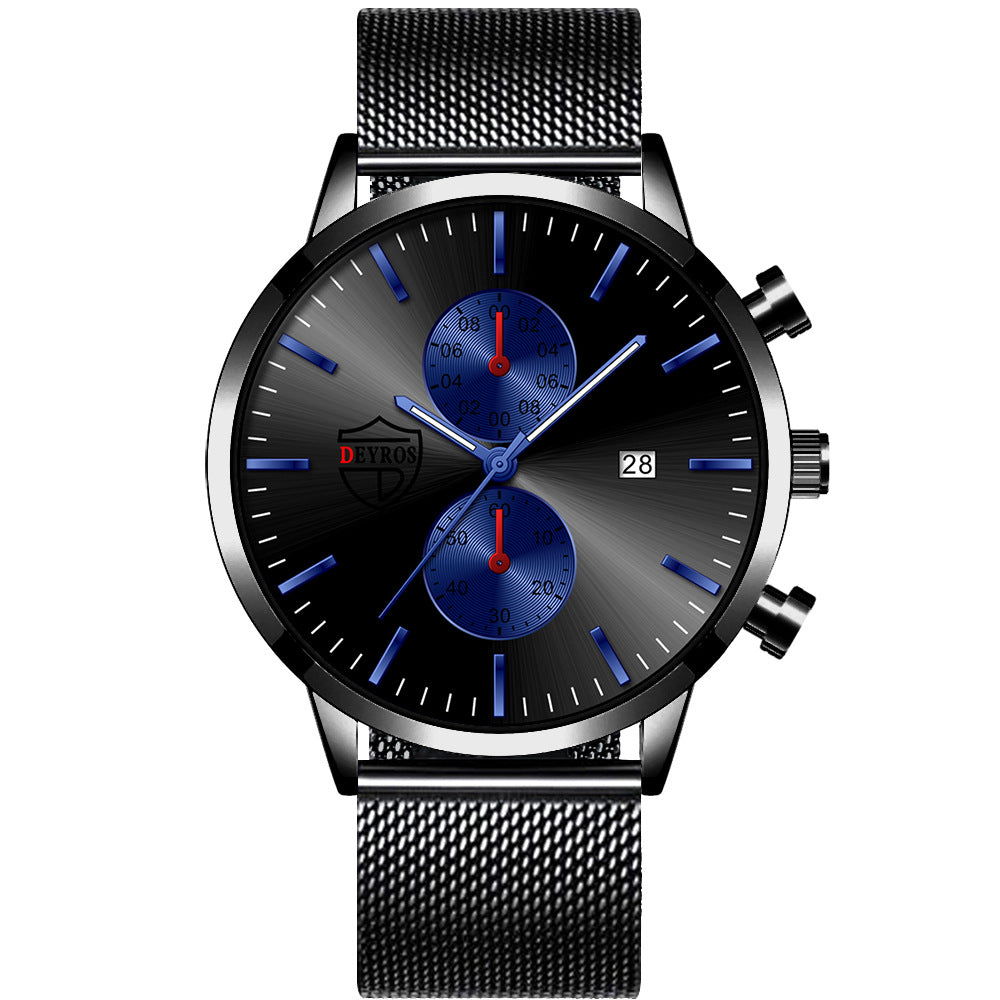 Orologio al quarzo con maglia e calendario
