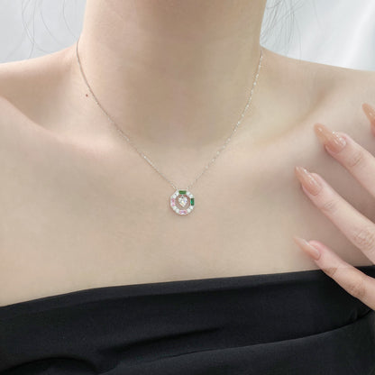 Collana cuore geometrico colorata