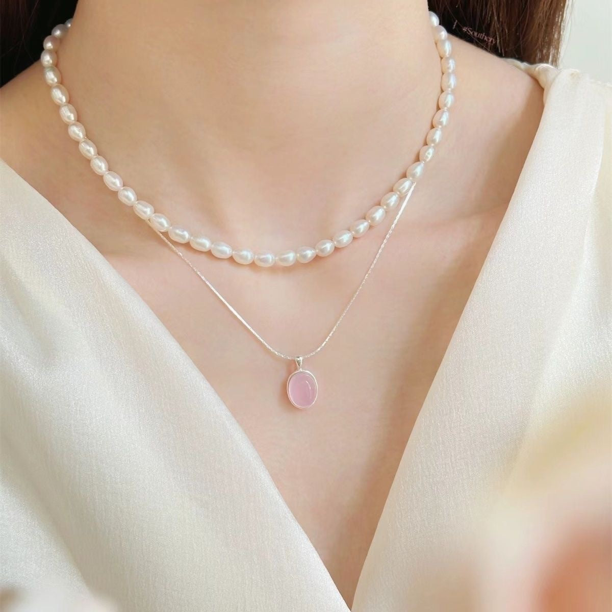 Collana Quarzo Rosa