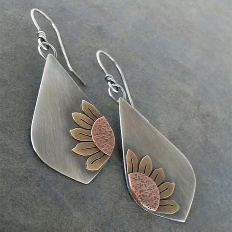 Orecchini girasole dipinti a mano