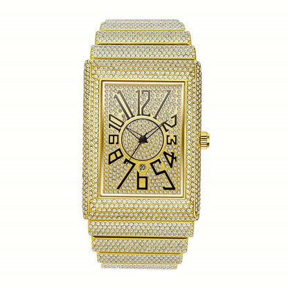 Orologio quadrato con diamanti da uomo