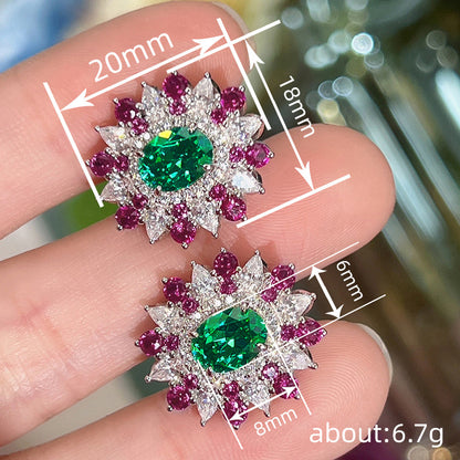 Orecchini fiore zircone ovali