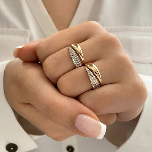 Anello farfalla rame geometrico
