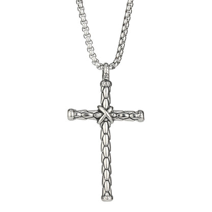 Collana titanio croce portafortuna