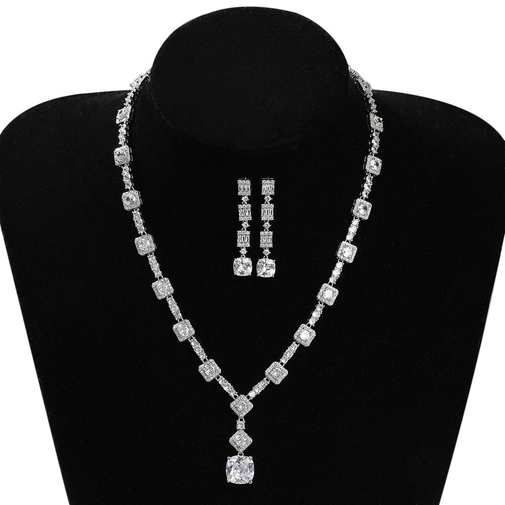 Set collana e orecchini rame zircone