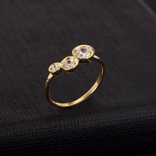 Anello foglia di loto zircone