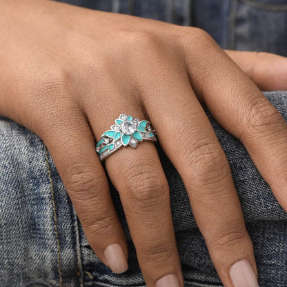 Anello Fiore Goccia di Smalto