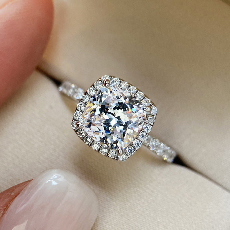 Anello moissanite stile giapponese