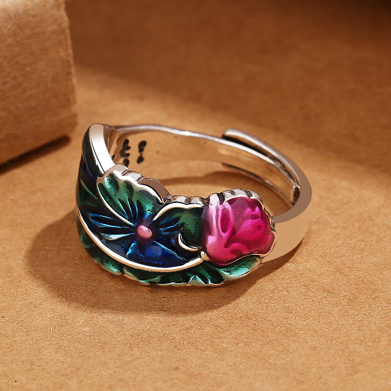 Anello loto smaltato