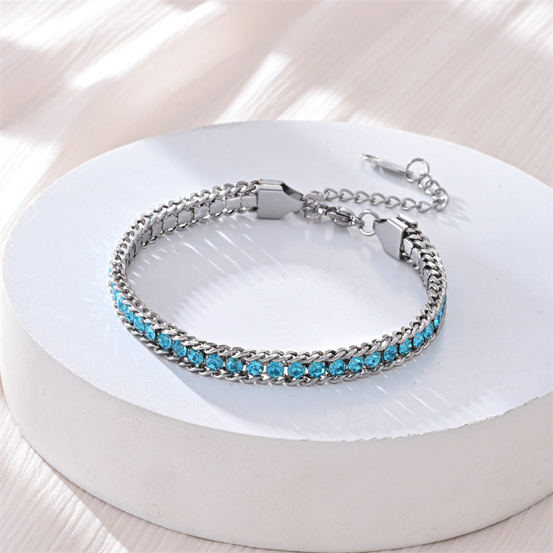 Braccialetto con zirconi e diamanti