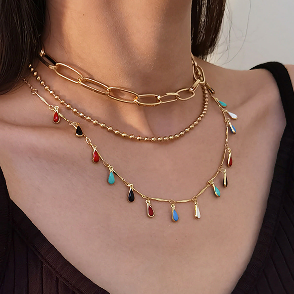Collana Goccia Multicolore