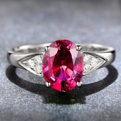 Anello Zirconi Rossi e Blu