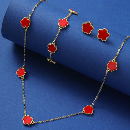 Set gioielli fiore a cinque petali