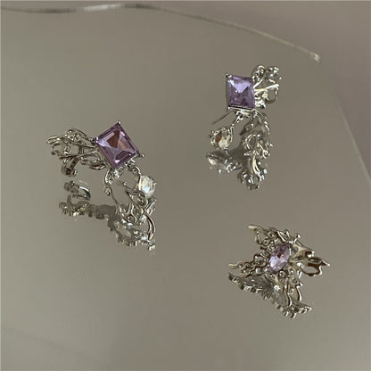 Orecchini farfalla diamante viola