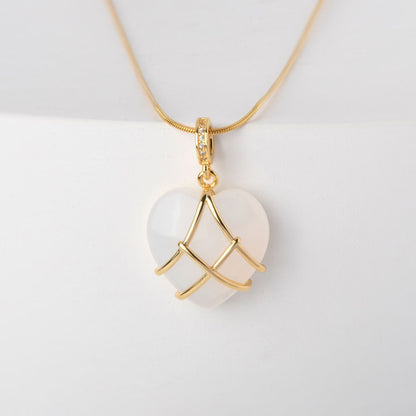 Collana cuore zircone acciaio titanio