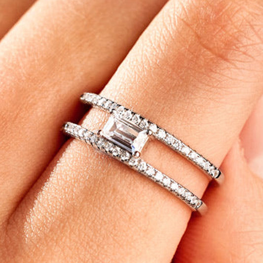 Anello geometrico quadrato da donna