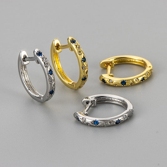 Orecchini stella luna zircone