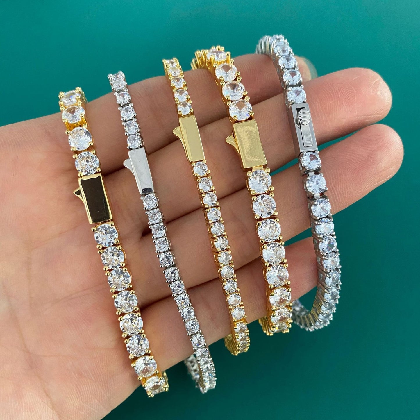 Bracciale acciaio e zirconi titanio