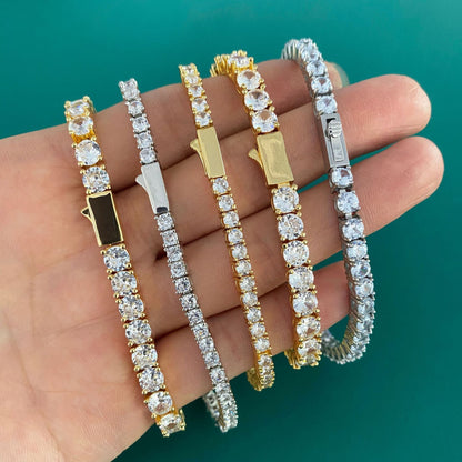 Bracciale acciaio e zirconi titanio