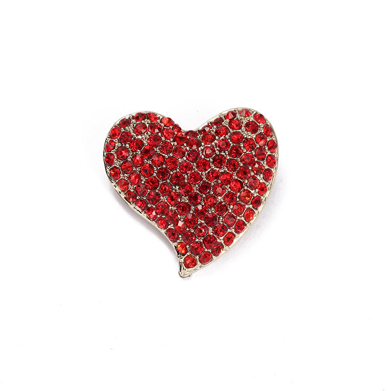 Spilla cuore con strass