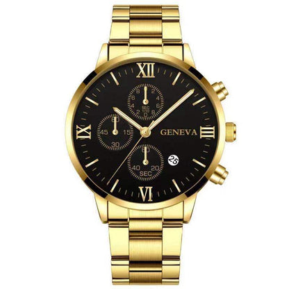 Orologio uomo acciaio con calendario tre quadranti